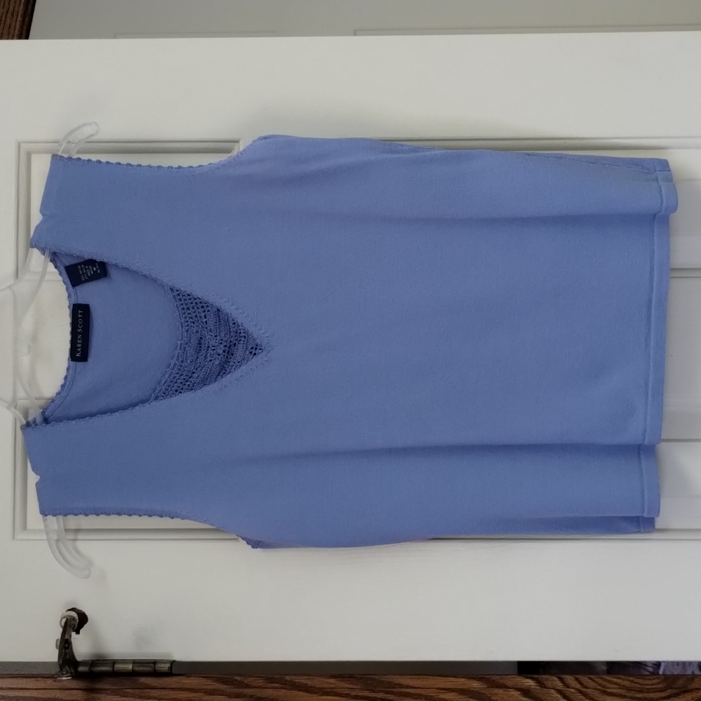 Karen Scott "2 Piece" periwinkle blue sweater set - Picture 3 of 9